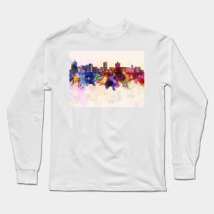 Acapulco skyline in watercolor background Long Sleeve T-Shirt